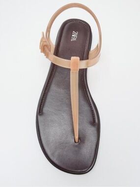 Mid Summer Sale 🌞 ZARA JELLY STRAP SANDALS Dark Tan